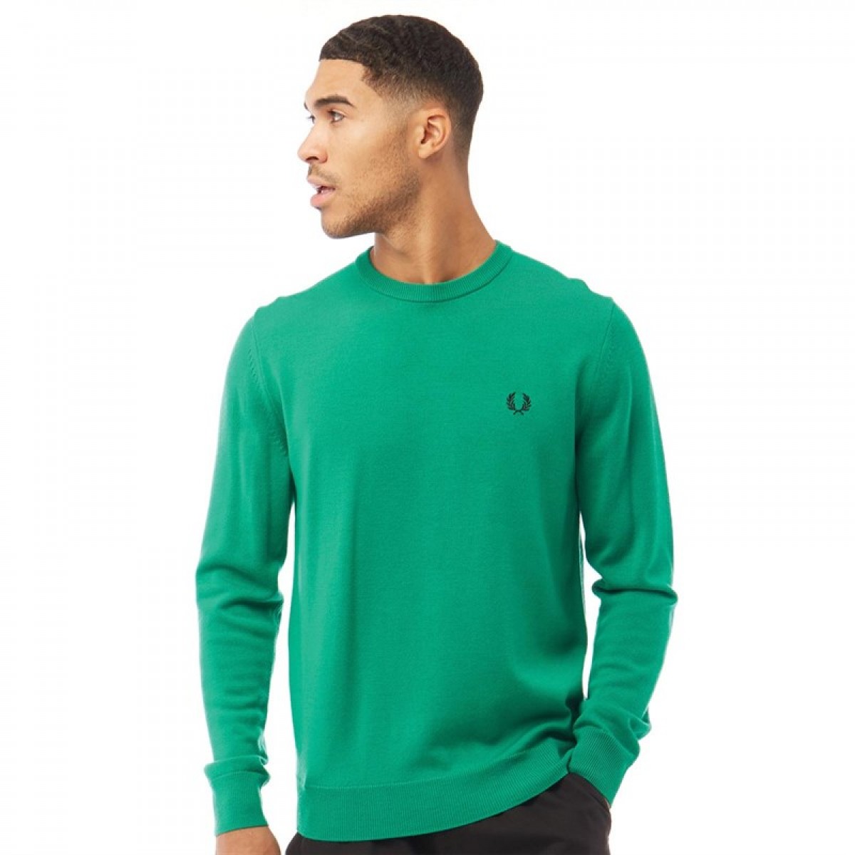 

Джемпер Fred Perry Classic Merino Neck Electric Green Bottle Green, S (44)