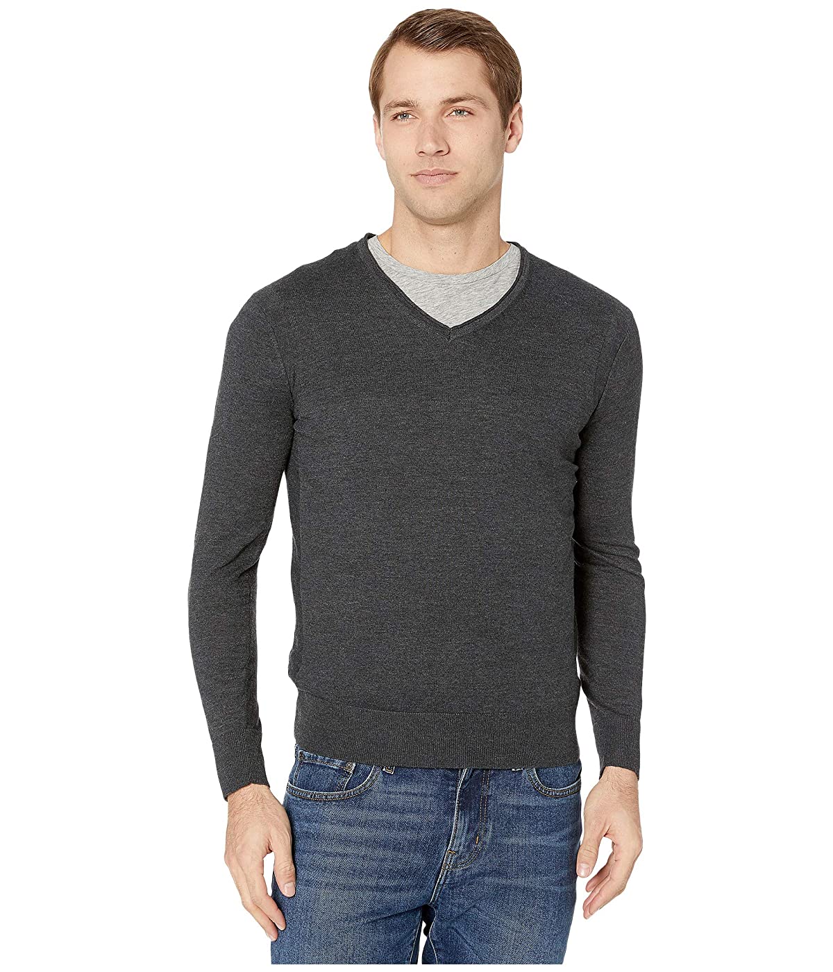 

Свитер John Varvatos Arlington Long Sleeve Melange V-Neck with Roll Neck and Revers Y2013V4B Charcoal Heather, XXL (52)