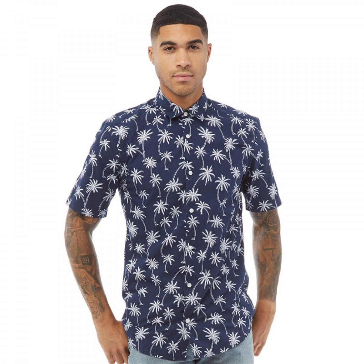 

Рубашка ONLY & SONS Vain Short Sleeve Printed Poplin Shirt Dress Blues Navy, S (44)