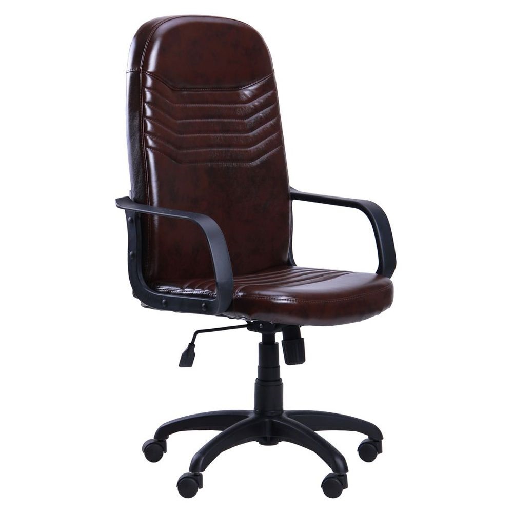 

Кресло офисное Стар механизм Tilt, пластик черный/кожзаменитель Мадрас дк браун темно-коричневый AMF