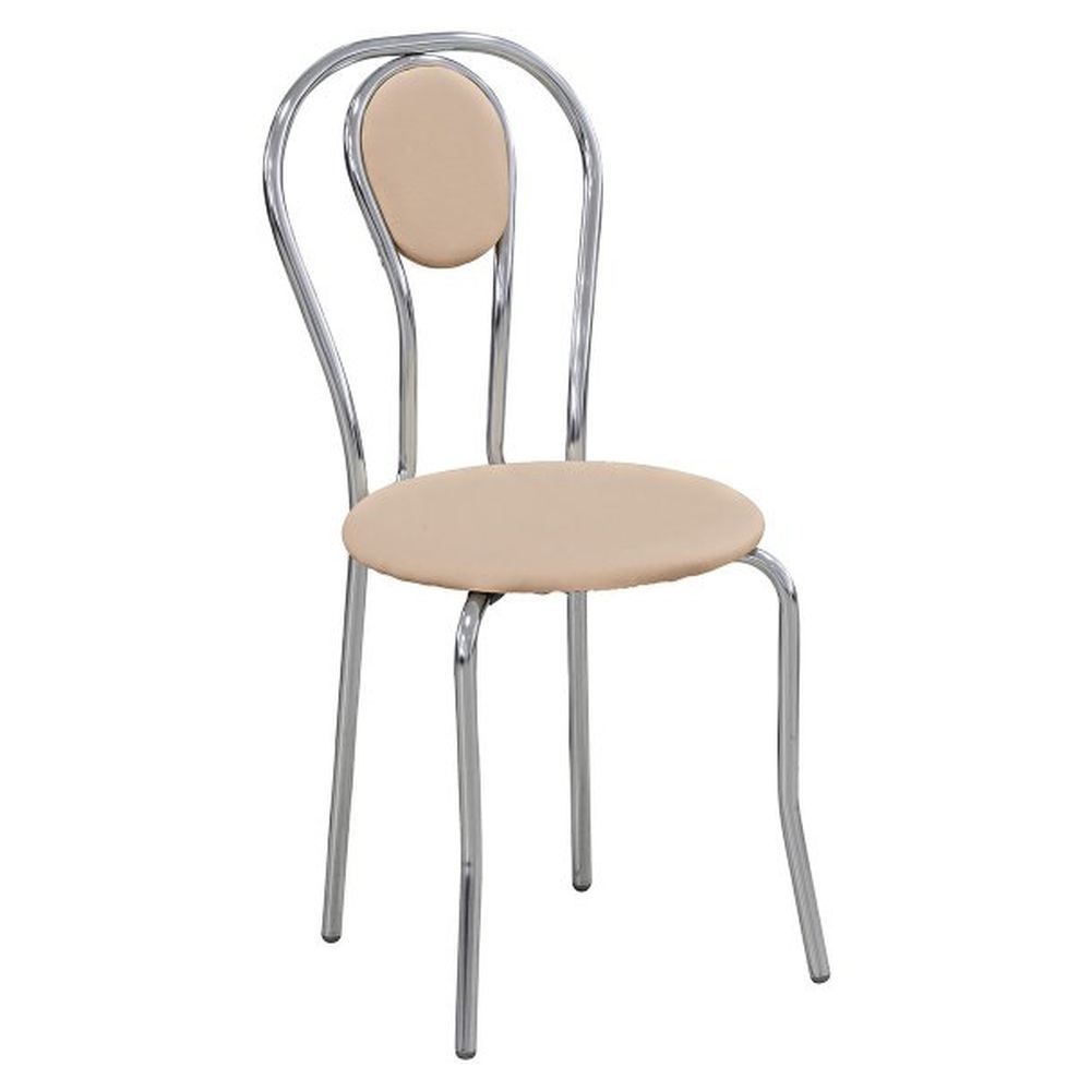 

Стул для кухни, кафе, бара Луиза металл хром/кожзаменитель Неаполь N-16 кремовый AMF