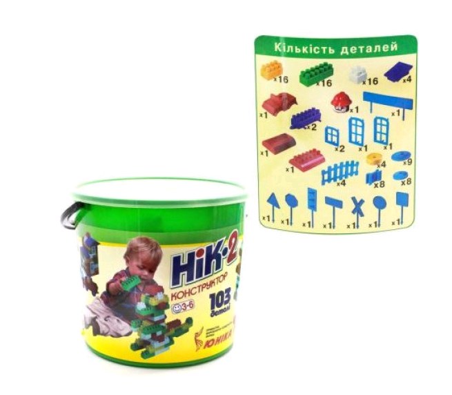 

Конструктор НИК-2 (103 дет.) ведро Юника