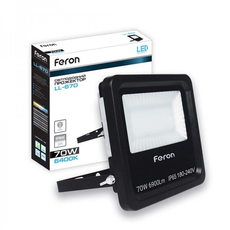 

Прожектор светодиодный Feron LL-670 70w черный IP 65