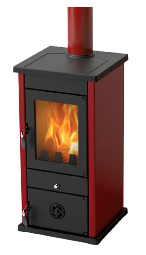 

Печь на дровах с водяным контуром Thermo Vesta бордовая ( 8 кВт )