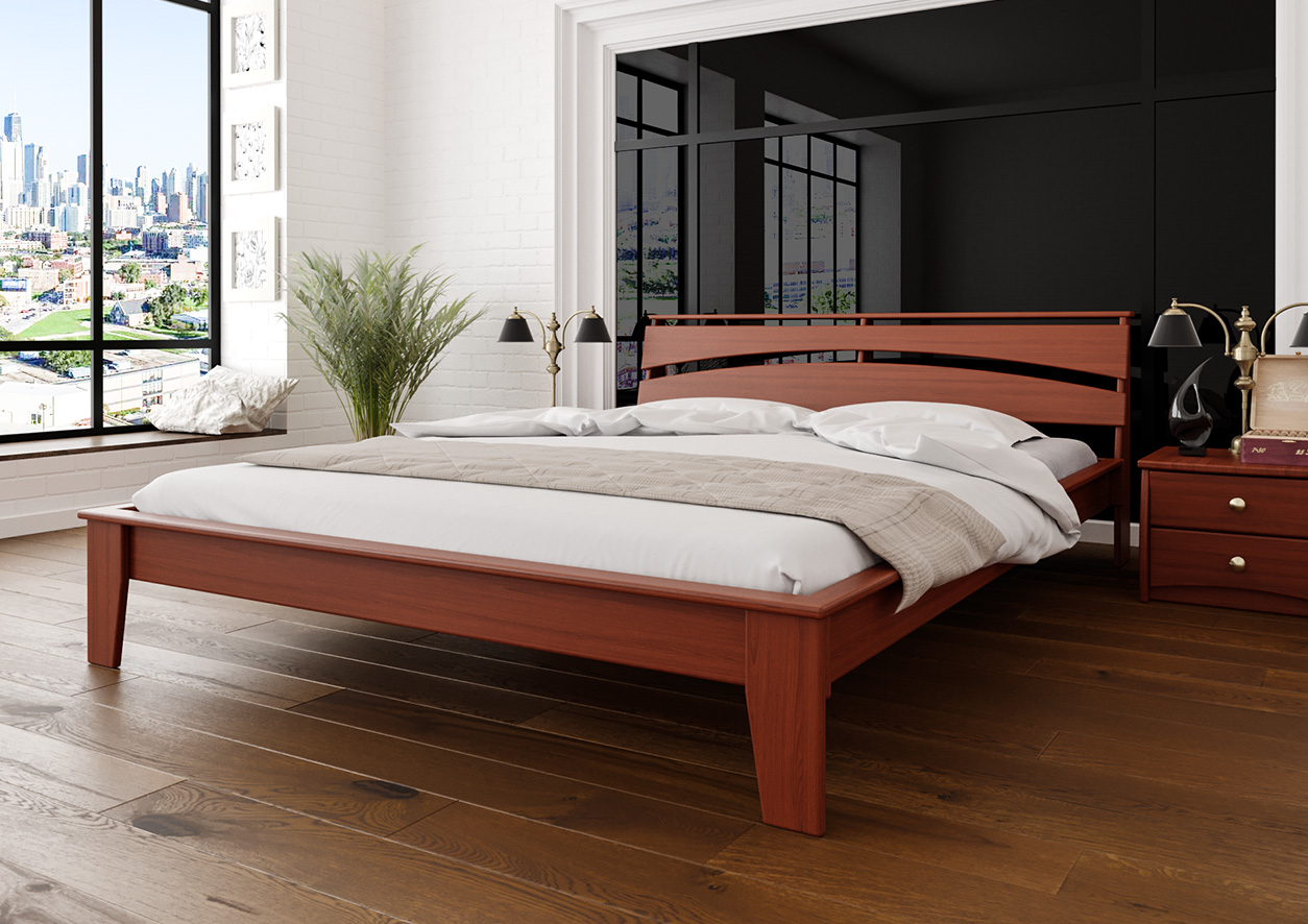 

Кровать Венеция ЧДК 140х200 лак Яблоня