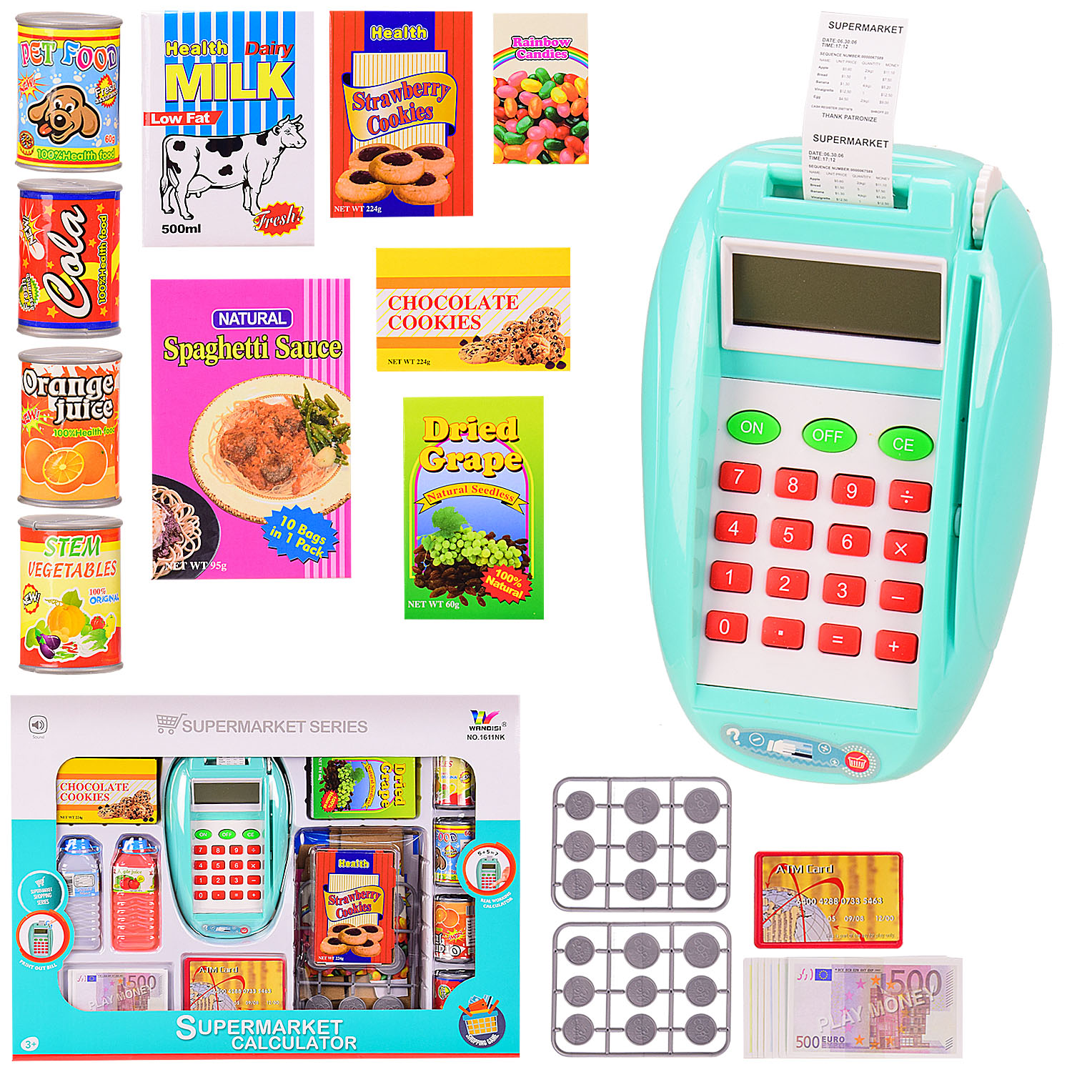 

Касса "Терминал" игрушечная карта и деньги,продукты,звук,в кор. 40*5*29 см, 15.5*10*4см