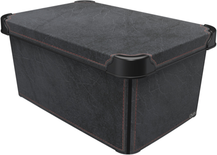 

Контейнер для хранения с крышкой Qutu Style Box Black Leather 10 л (STYLE BOX с/к BLACK LEATHER 10л.)