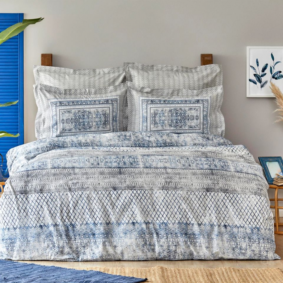 

Постельное белье Karaca Home - Gianna indigo индиго пике 200*220 евро (svt-2000022284837)