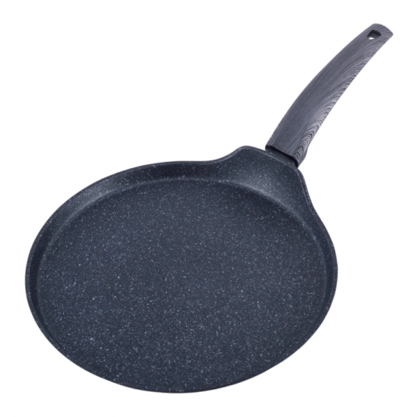 

Сковородка Kamille блинная 28см с антипригарным покрытием Black marble для индукции и газа KM-4128