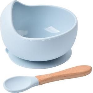 

Тарелка глубокая силиконовая на присоске с ложкой Stenson Kids 12х12х8см голубая MMS-MH-4038 (NAT04014)