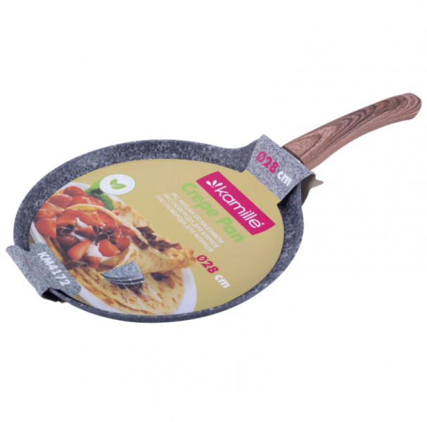 

Сковородка Kamille 28см с антипригарным покрытием Grey marble для индукции и газа KM-4172