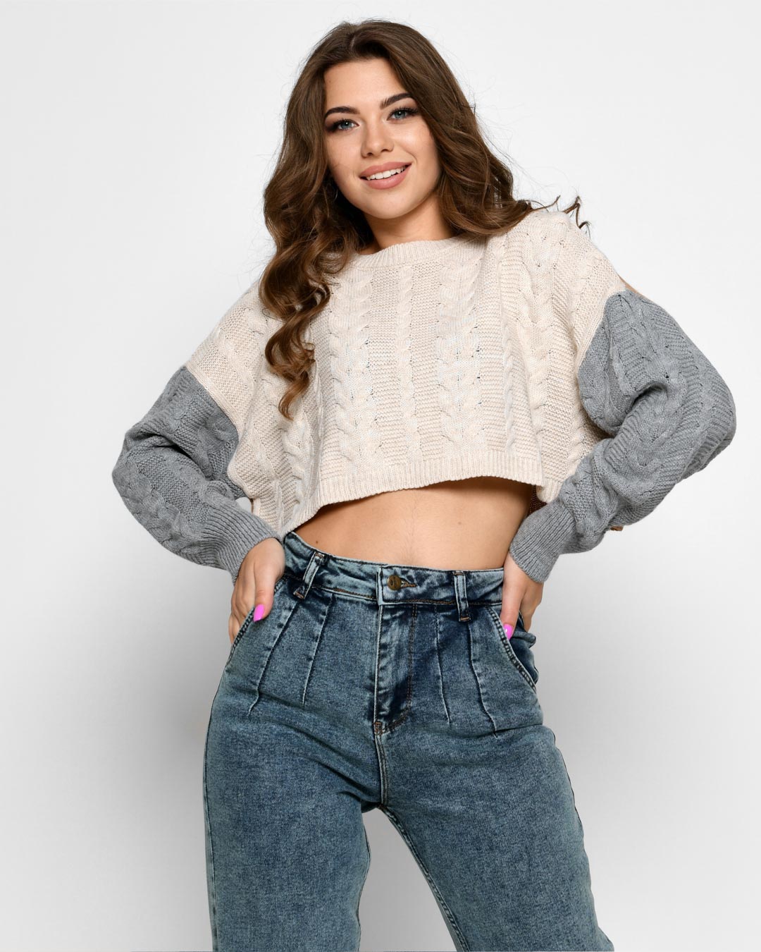 

Свитер-топ SV-6673-10 (S-L, Бежевый) S-L