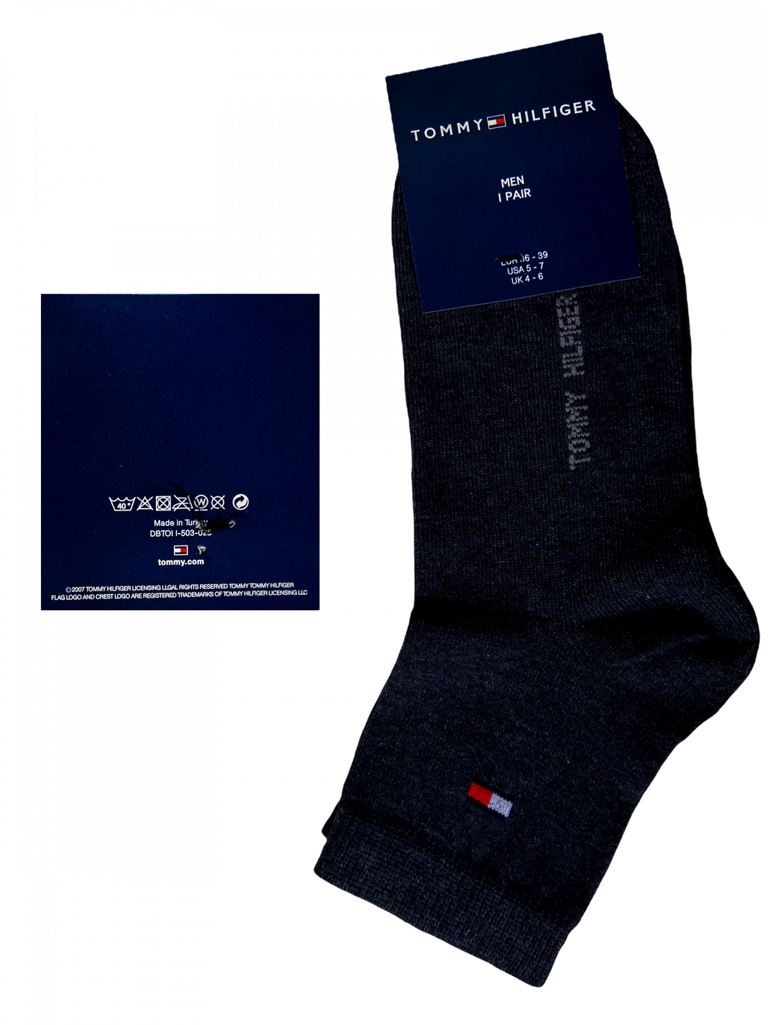 

Носки подростковые Tommy размер 36-39 Черный