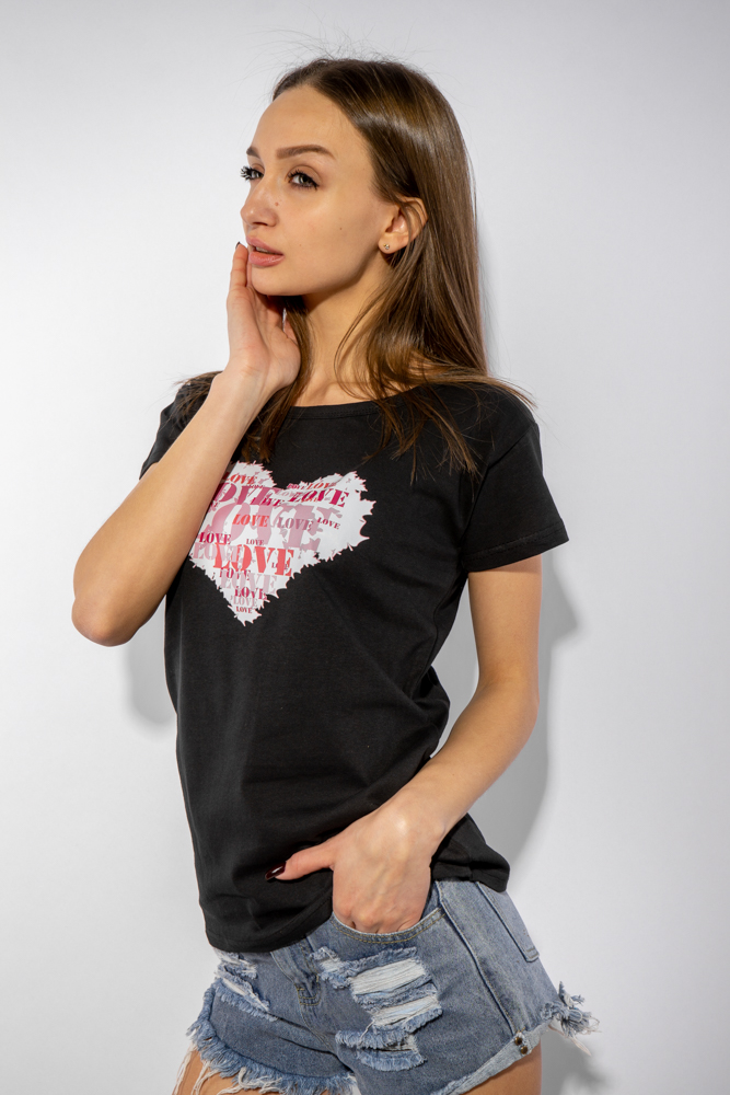 

Футболка женская сердце love 85F288-3 (Розовый) XL
