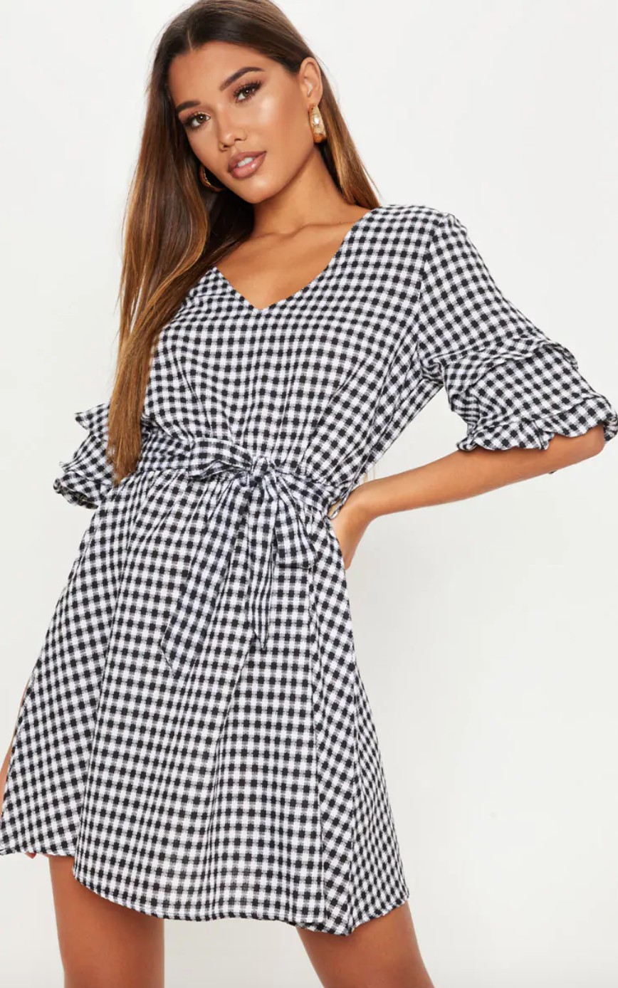 

Платье серое в мелкую клетку PrettyLittleThing 8327 L