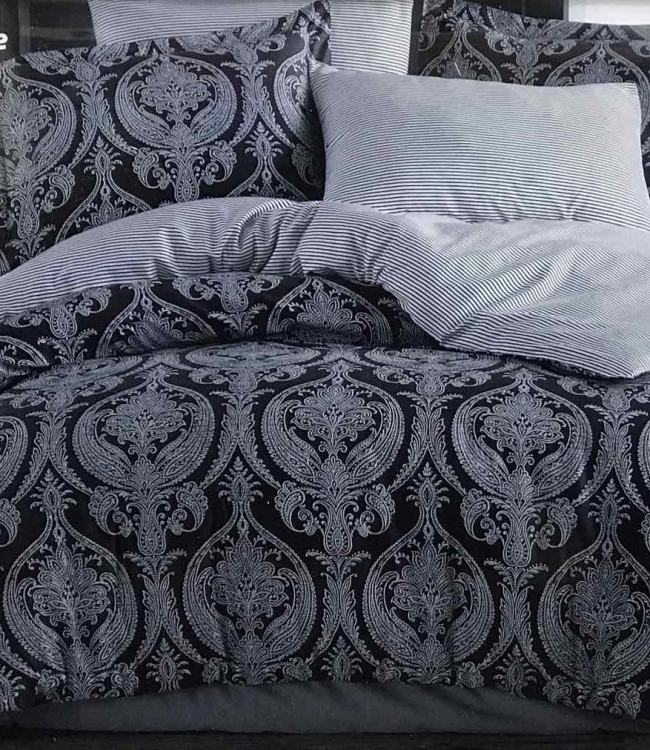 

Постельное белье Zugo Home Jacquard V4 anthracite Евро турция, сатин