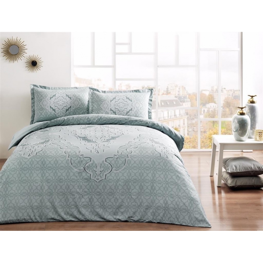 

Постельное белье Tac Olivia mint v54 Евро турция, сатин