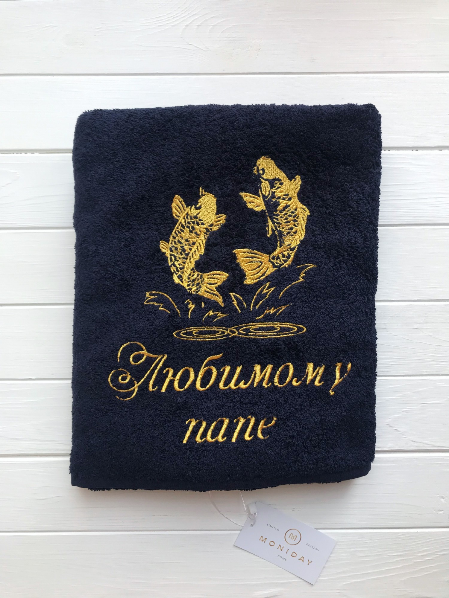 

Махровое полотенце Daymoni premium чёрный 140*70