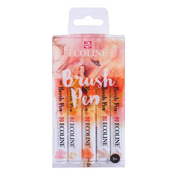 

Набір пензлів-ручок Ecoline Brushpen BEIGE PINK 5 кол, Royal Talens (11509911)