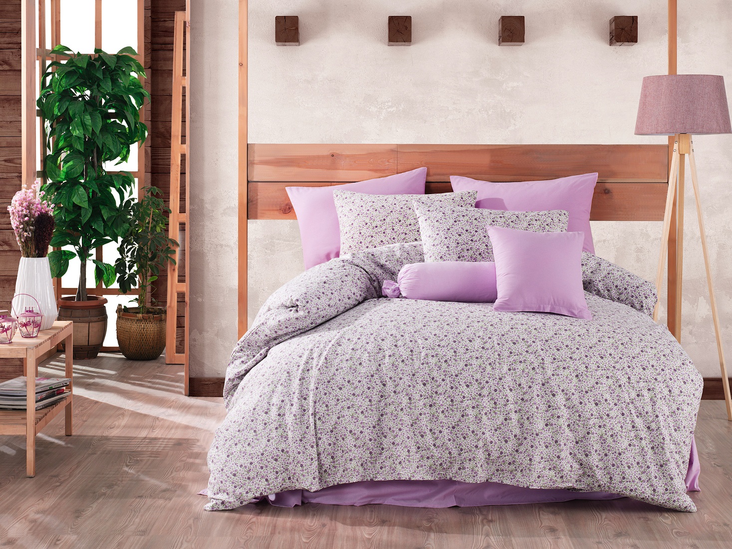 

Постельное белье Cotton Box Majoli Lily Lilac Евро турция, ранфорс