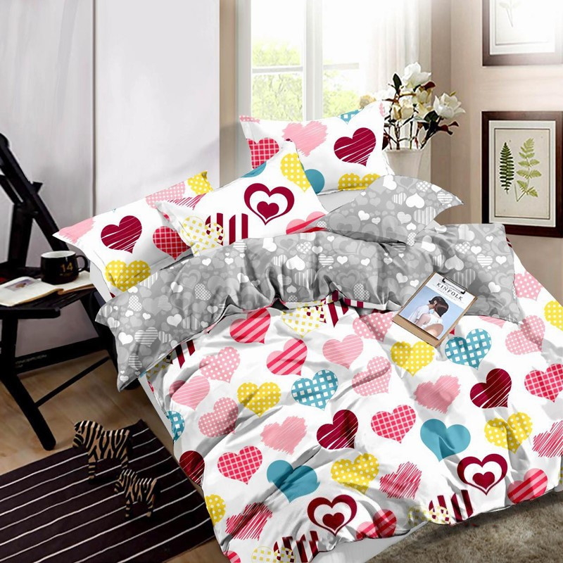 

Постельное белье MirSon 17-0532 Bright hearts Полуторный италия, бязь