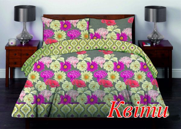 

Постельное белье HomeLine Цветы Евро украина, бязь