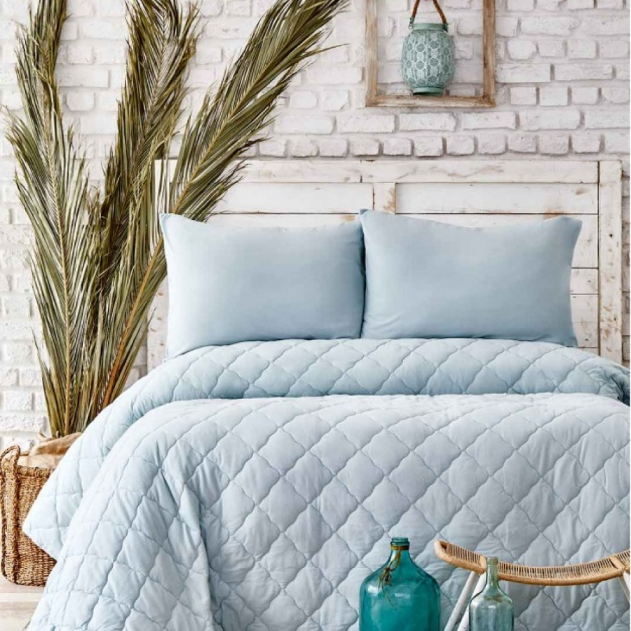 

Постельное белье с одеялом Karaca Home Cloudy mint Полуторный турция, поликоттон, полиэстер