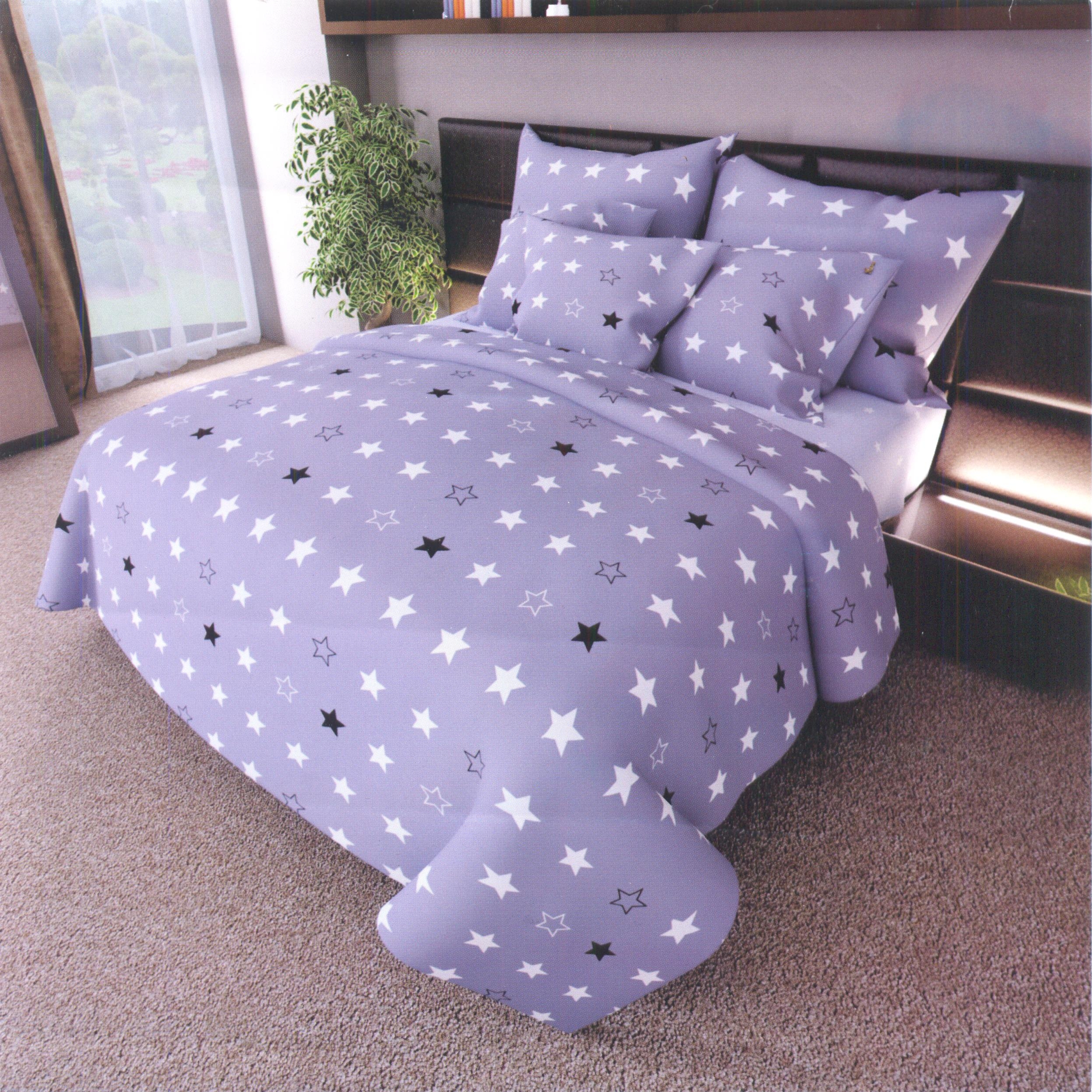 

Постельное белье MirSon Grey Stars №31 Двуспальный италия, бязь