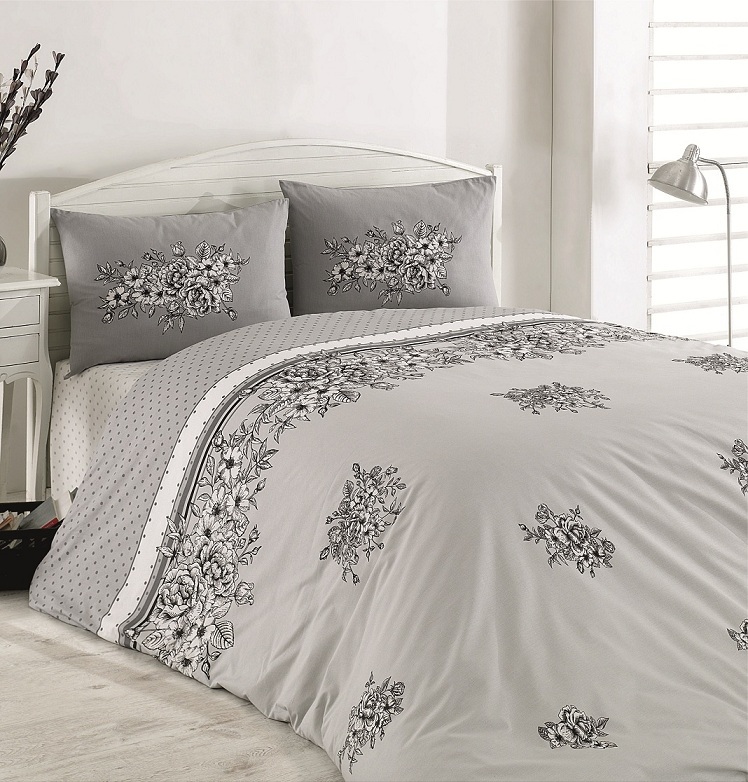 

Постельное белье Cotton Box Majoli Spring Grey Евро турция, ранфорс