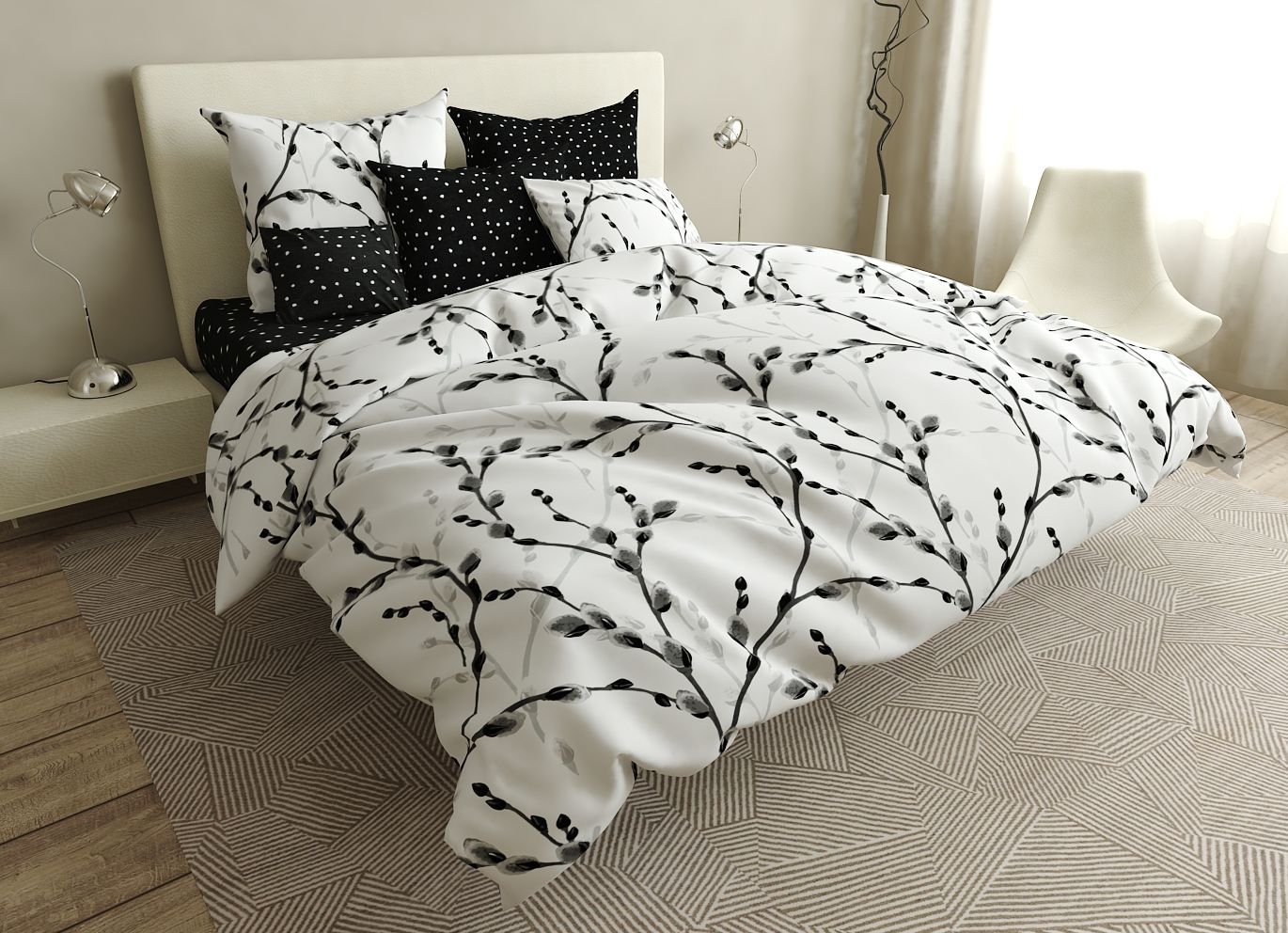 

Постельное белье MirSon 17-0413 Cats On The Willow Двуспальный украина, бязь