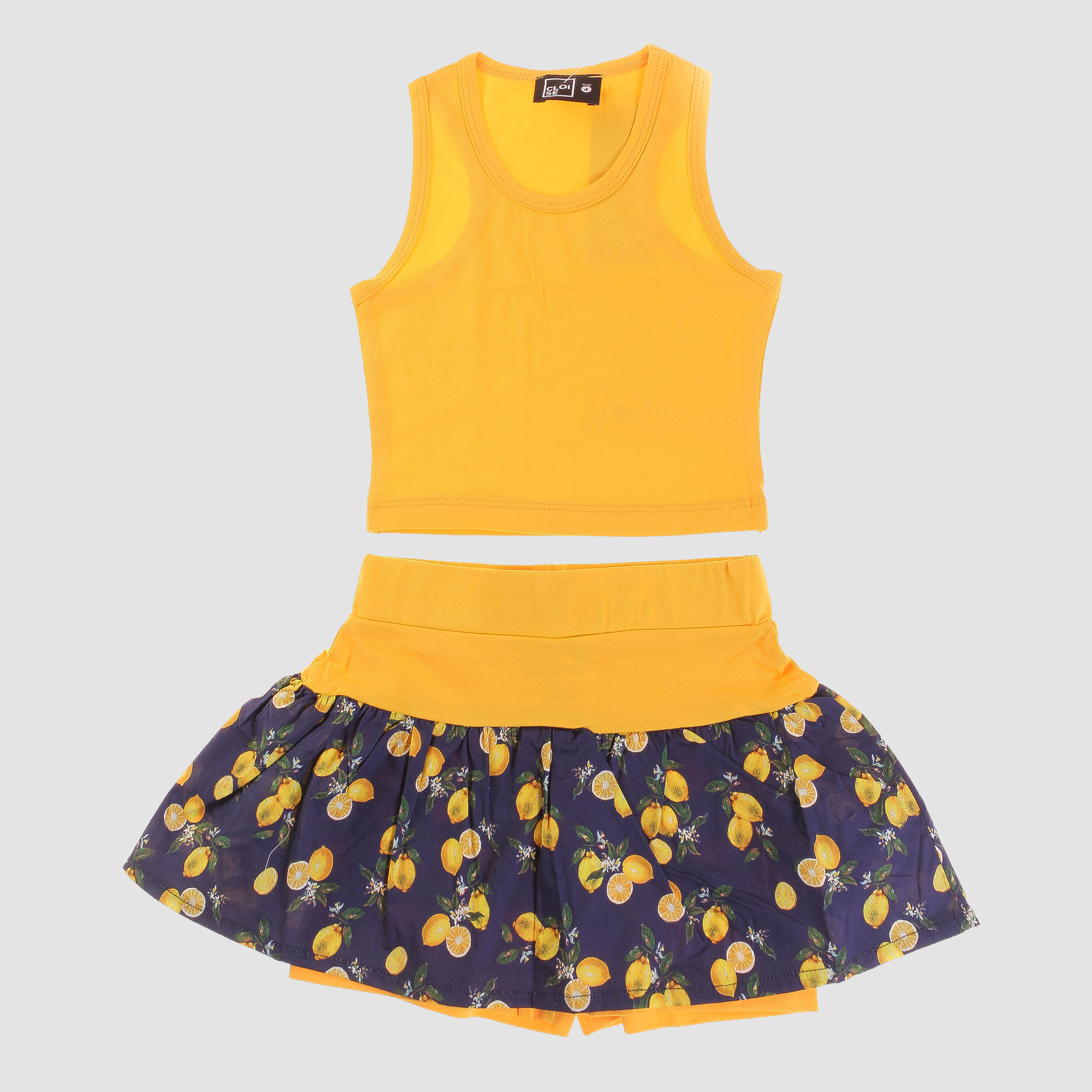 

Костюм (топ + юбка-шорты) Cloise CLO214001 104 см Желтый