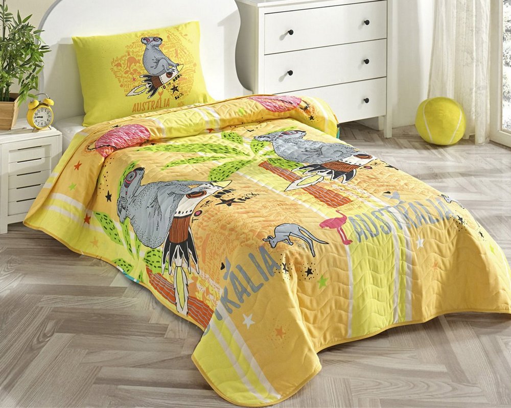 

Покрывало стеганое Eponj Home Koala Sari 160х220 с наволочкой 50х70