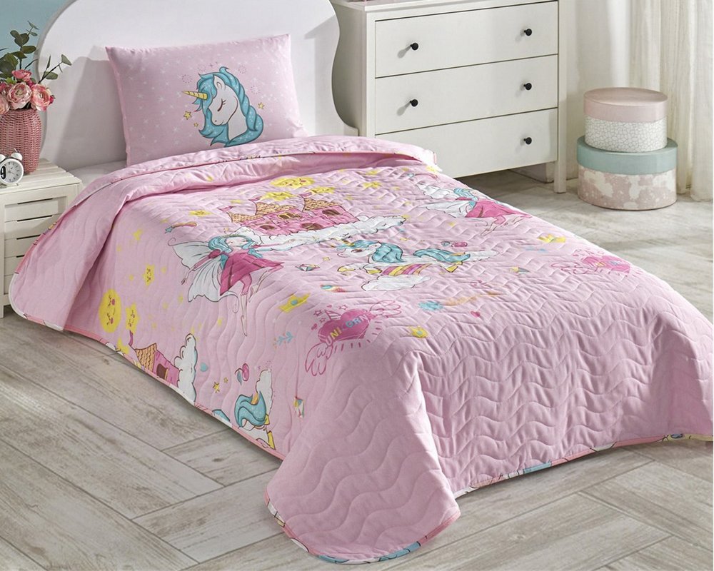 

Покрывало стеганое Eponj Home Dreams Pembe 160х220 с наволочкой 50х70
