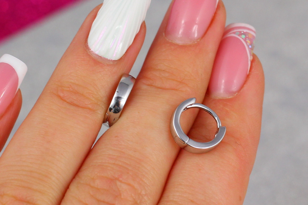 

Серьги Xuping Jewelry колечки 1 см серебристые