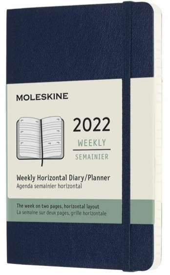 

Горизонтальний щотижневик Moleskine на 2022 рік кишеньковий 9 х 14 см сапфір м'який