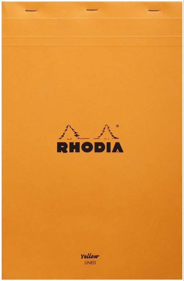 

Блокнот Rhodia Legal Pad №19 Yellow A4+ помаранчевий жовті аркуші в лінію