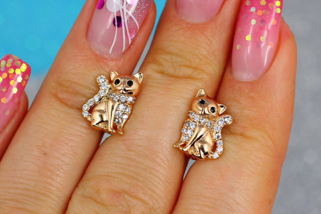 

Серьги Xuping Jewelry котята 1,3 см золотистые