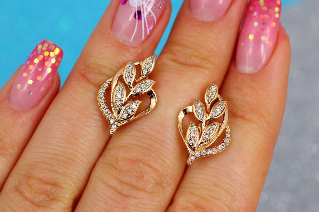 

Серьги Xuping Jewelry колоски из медзолота 2 см золотистые