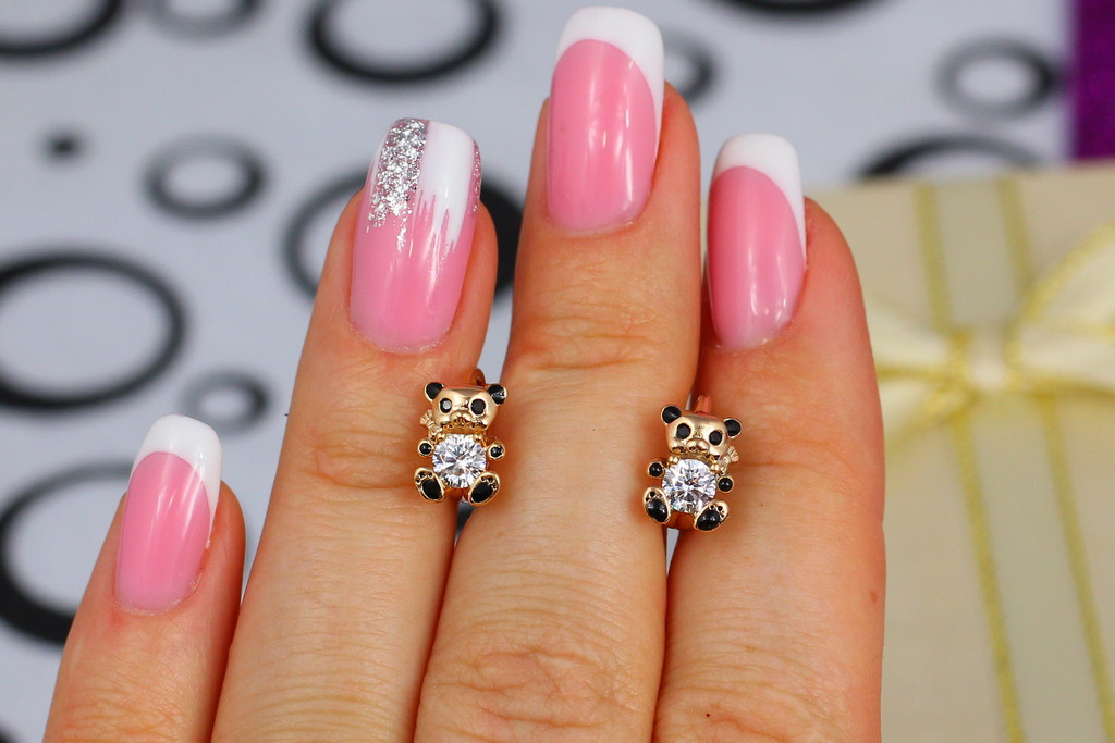 

Серьги детские Xuping Jewelry мишки 1 см золотистые