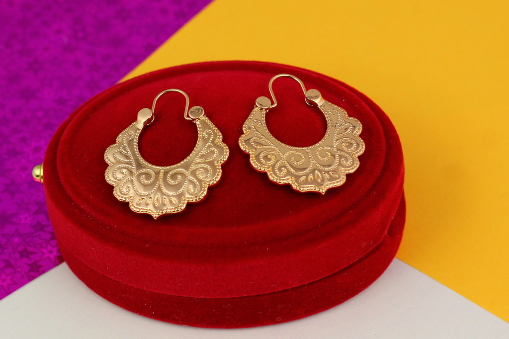 

Серьги Xuping Jewelry коромысла в восточном стиле 3,3 см золотистые
