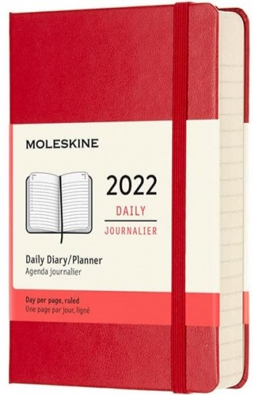 

Щоденник Moleskine на 2022 рік кишеньковий 9 х 14 см червоний