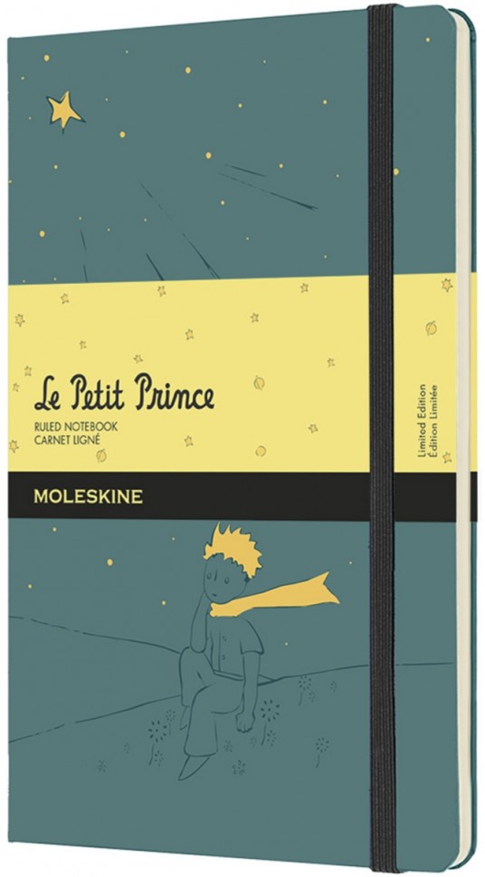 

Блокнот Moleskine Le Petite Prince середній 13 х 21 см в лінію темно-зелений