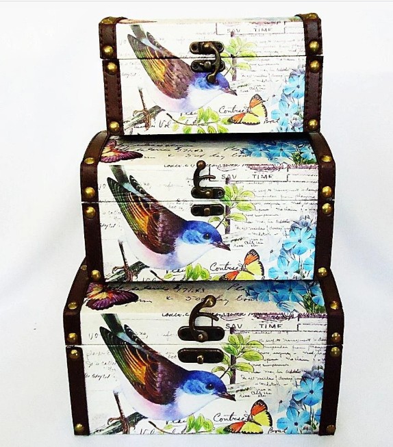 

Набор сундуков для вещей Luxury Style Elite Bird Blue 3 шт