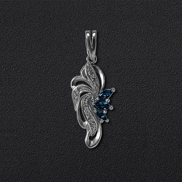 

Серебряный кулон 3062-blu
