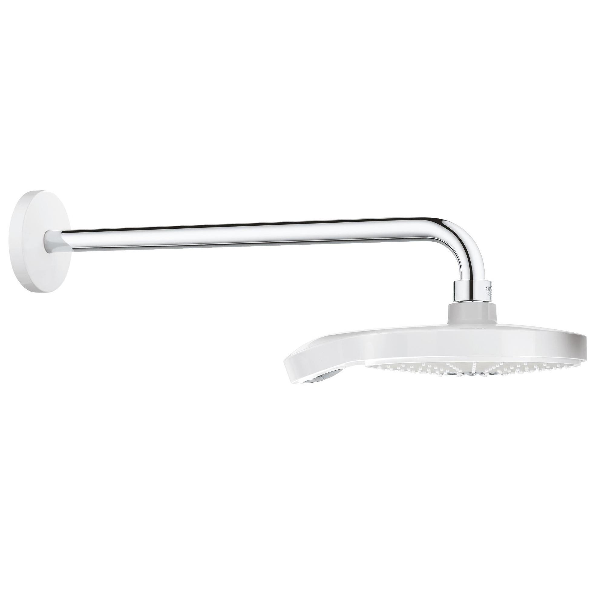 

Верхний душ GROHE Power&Soul Cosmopolitan 190 и душевой кронштейн 422 мм, цв. Moon White