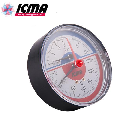 

Термоманометр с запорным клапаном ICMA фронтальное подключение