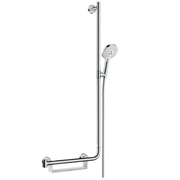 

Душевой гарнитур Hansgrohe Raindance Select S 120 3jet Unica Comfort 110 правосторонняя, хром-белый