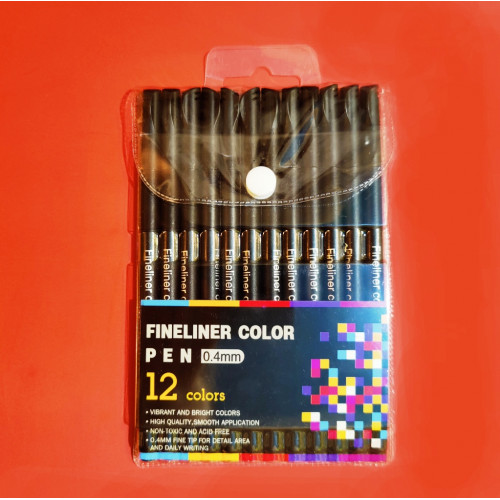 

Набор линеров Fineliner 12 шт - Черные, набор капиллярных ручек лайнеров для рисования