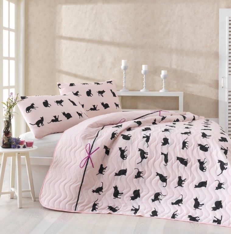 

Покрывало Eponj Home Cats Pudra 200х220 см турция, хлопок-полиэстер