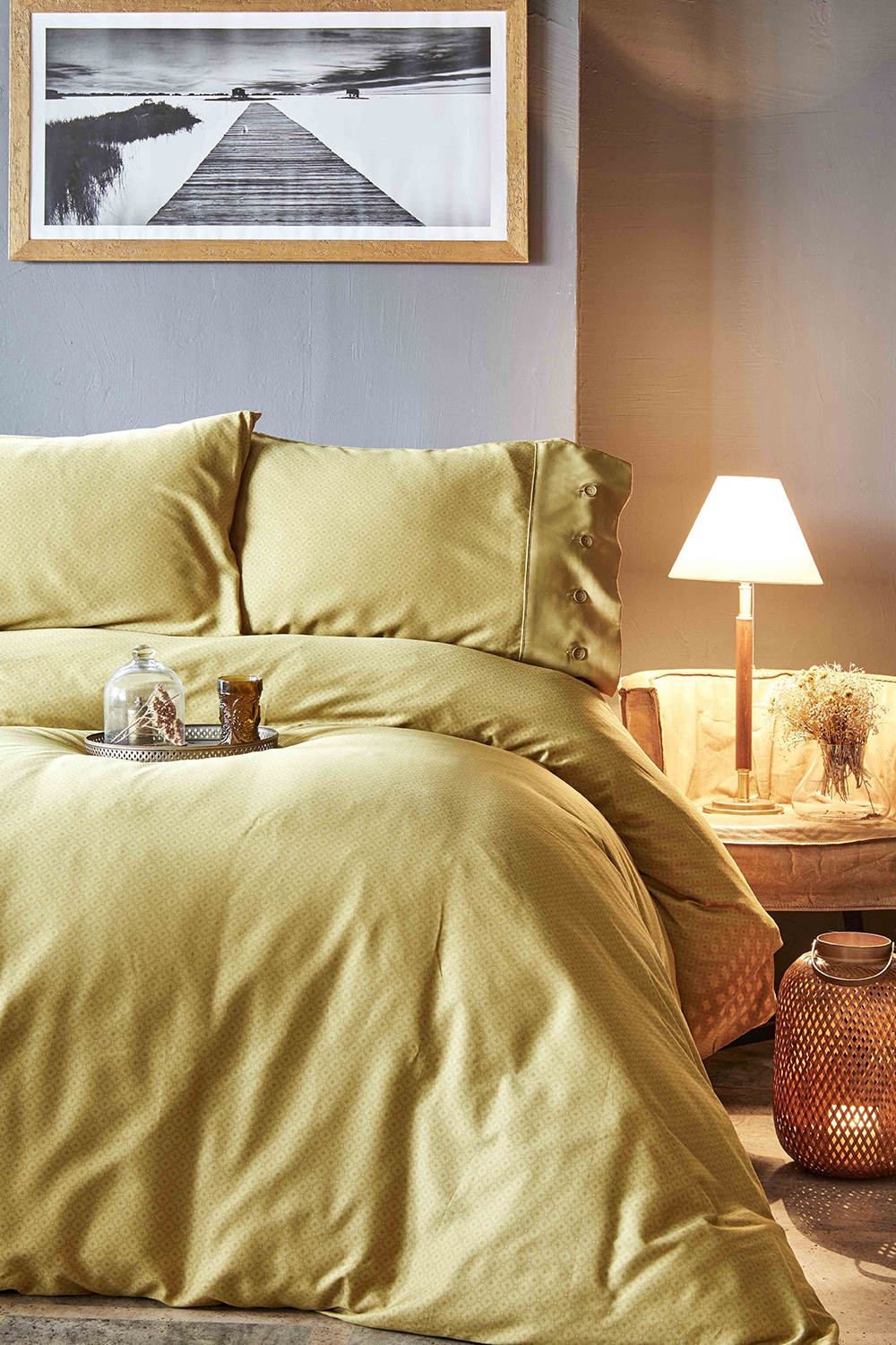 

Постельное белье Karaca Home Infinity Hardal Евро (простынь на резинке) турция, сатин